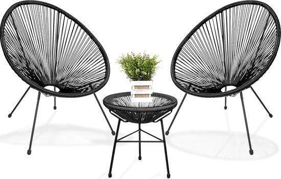 2dekans | LifeGoods Acapulco Stoel Bistroset - Tuinstoelen -, Tuin en Terras, Tuinsets en Loungesets, Ophalen of Verzenden