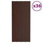 vidaXL Dakpanelen 36 st 100x45 cm gegalvaniseerd staal bruin, Verzenden, Nieuw