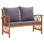 vidaXL Tuinbank met kussens 119 cm massief acaciahout, Tuin en Terras, Verzenden, Nieuw