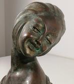 sculptuur, Female bust Art Déco - 26 cm - Terracotta met