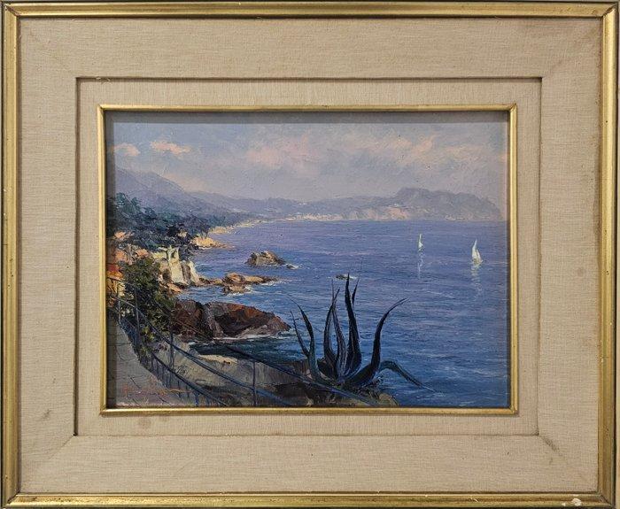 Giuseppe Arigliano (1917-1999) - La costa di Finale Ligure, Antiek en Kunst, Kunst | Schilderijen | Klassiek