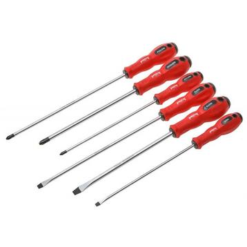 Schroevendraaierset extra lang kruis- en platte kop 6 delig, Ophalen of Verzenden