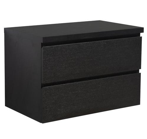 Wastafelkast Angela 80 x 48 cm Zwart Houtnerf Wastafelmeubel, Huis en Inrichting, Badkamer | Badkamermeubels, Nieuw, Verzenden