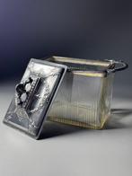 Koekjesdoos - 19e eeuw - Kristal, Metaal - Antiek kristallen, Antiek en Kunst