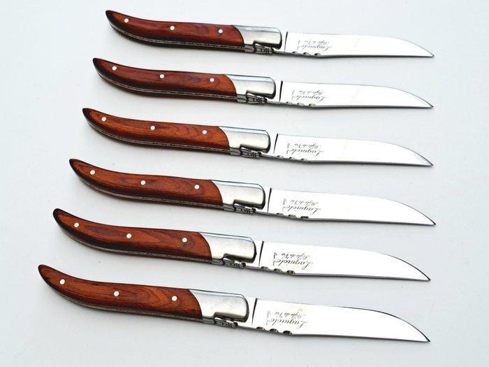 Laguiole - 6x Luxury Steak Knives - Rose Wood - style de -, Antiek en Kunst, Antiek | Keukengerei