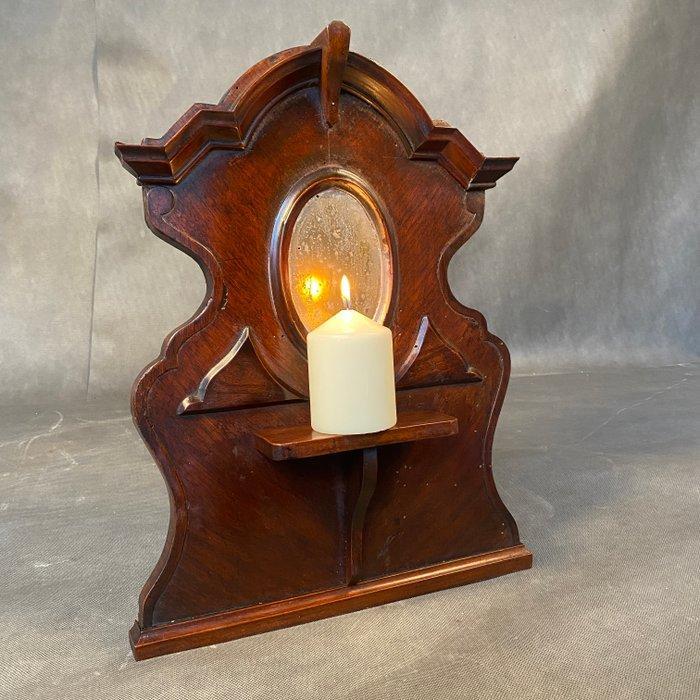 Kaarsenstandaard met oor - Hout, Antiek en Kunst, Curiosa en Brocante