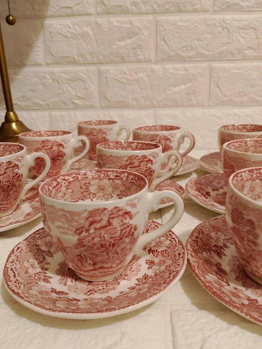 Wedgwood - Theeservies (12) - Woodland - Porselein -, Antiquités & Art, Antiquités | Meubles | Tables