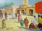 Retaux Bruno (1947) - Place animée à Marrakech Maroc