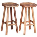 vidaXL Tabourets de bar lot de 2 bois dacacia solide, Verzenden