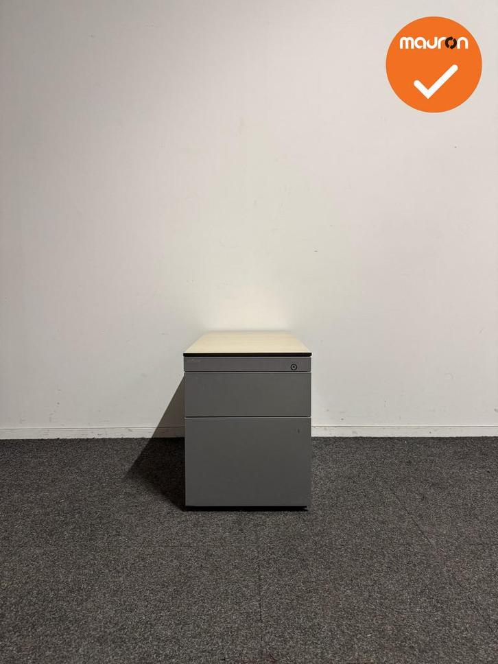 Ahrend Ladeblok - 53x42x80cm - Zilvergrijs - 3 lades - eiken, Articles professionnels, Aménagement de Bureau & Magasin | Mobilier de bureau & Aménagement