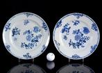 Een paar elegante Chinese blauw-witte Peony-borden - geen