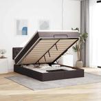 vidaXL Bed met matras 140x190 cm stof donkerbruin, Huis en Inrichting, Slaapkamer | Bedden, Verzenden, Nieuw