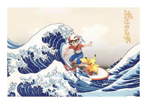 SKE - Sacha&Pikachu Kanagawa Wave, Antiek en Kunst, Kunst | Designobjecten
