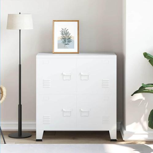 vidaXL Opbergkast industrieel 75x40x80 cm staal wit, Huis en Inrichting, Kasten | Overige, Nieuw, Verzenden
