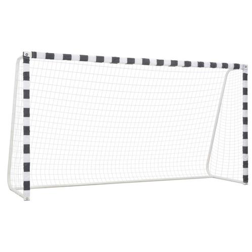 vidaXL Voetbaldoel 300x160x90 cm metaal zwart en wit, Sport en Fitness, Voetbal, Nieuw, Verzenden