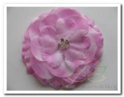 Corsage bloem peony met clip lila-wit c, Hobby & Loisirs créatifs, Bricolage