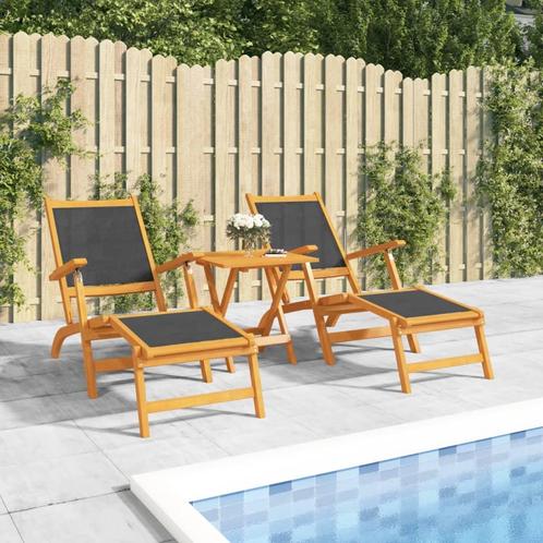 vidaXL Chaises longues dextérieur lot de 2 Acacia, Jardin & Terrasse, Chaises longues, Neuf, Envoi