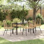 vidaXL Tuin Eettafel Set 5 pcs Bruin poly rattan, Tuin en Terras, Verzenden, Nieuw