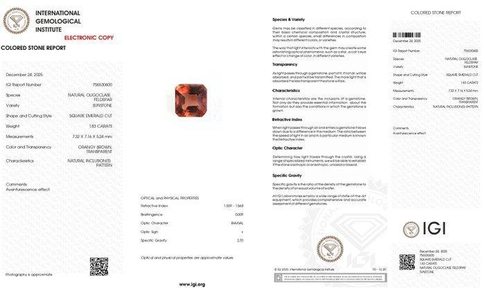 1 pcs Bruin, Oranje Gemengde edelstenen - 1.83 ct -, Handtassen en Accessoires, Edelstenen