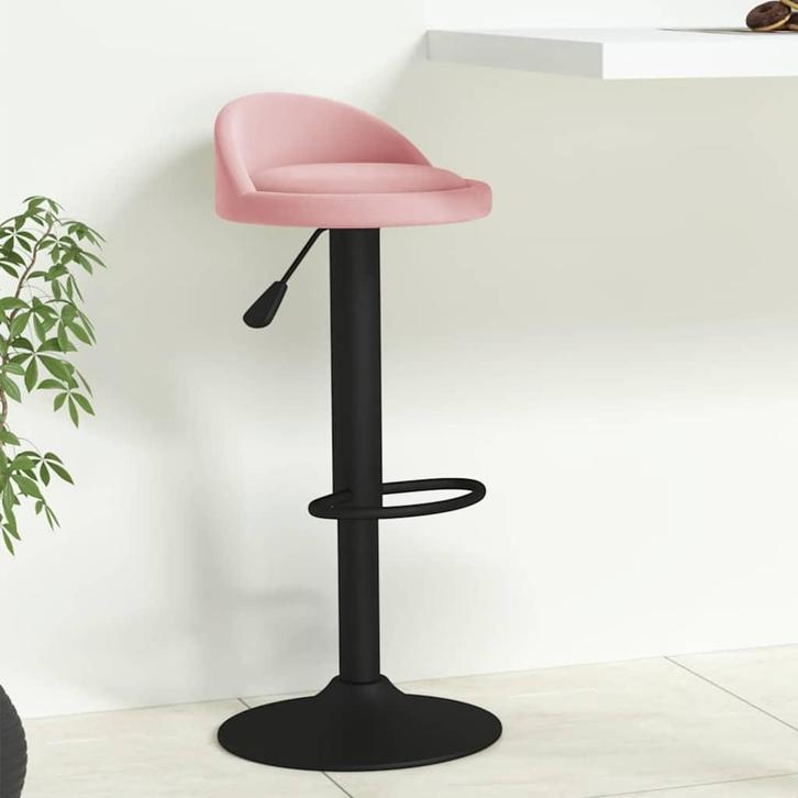 vidaXL Barkruk fluweel roze, Maison & Meubles, Tabourets de bar, Envoi