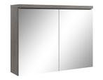 Badkamerkast Paso 80 x 20 x 60 cm Grijs Eiken Spiegelkast, Verzenden, Nieuw