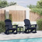 vidaXL Tuin Lounge Set 3 pcs Marineblauw HDPE, Tuin en Terras, Tuinsets en Loungesets, Verzenden, Nieuw