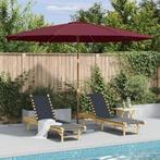 vidaXL Parasol met houten paal 350 cm bordeauxrood, Verzenden, Nieuw