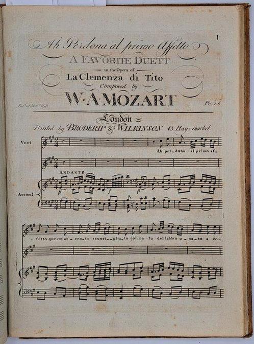 Mozart, Haydn, Storace, Steibelt, Viotti, Paisiello,, Antiek en Kunst, Antiek | Boeken en Manuscripten