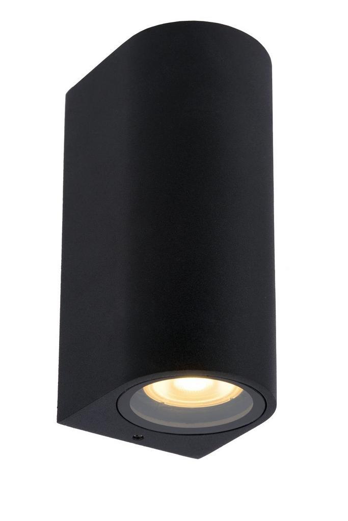 Lucide ZARO - Wandspot Buiten 2xGU10 IP44 Zwart, Tuin en Terras, Buitenverlichting, Nieuw, Aluminium, Netvoeding, Verzenden