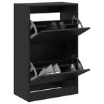 vidaXL Schoenenkast 60x34x96,5 cm bewerkt hout zwart, Huis en Inrichting, Verzenden, Nieuw