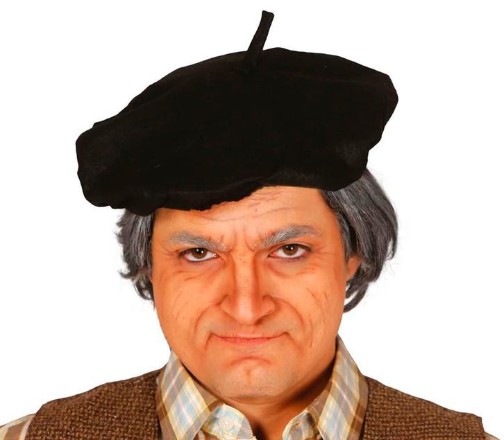 Zwarte Baret 26cm, Hobby en Vrije tijd, Feestartikelen, Nieuw, Verzenden