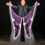 Grote en exclusieve koppeling van amethist geoden