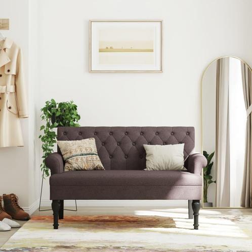 vidaXL Bankje met rugleuning 120x62x75,5 cm stof donkerbruin, Huis en Inrichting, Overige Huis en Inrichting, Nieuw, Verzenden