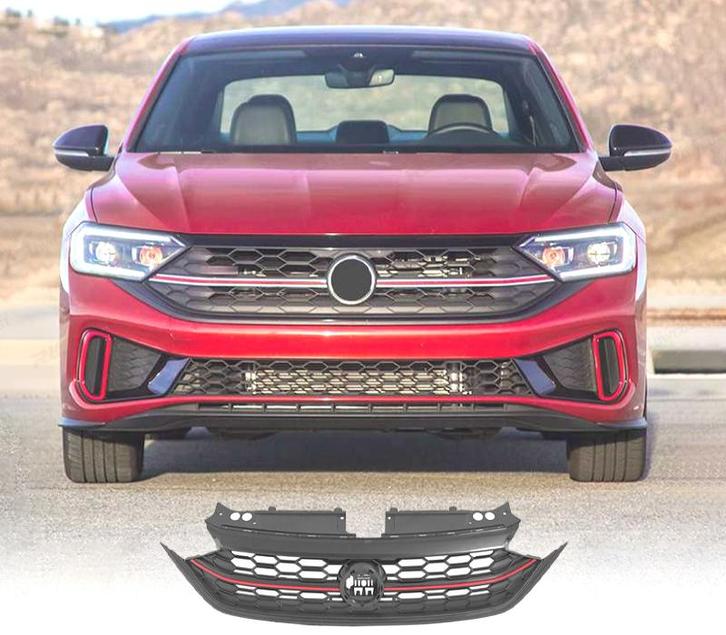 CALANDRE VOLKSWAGEN VW JETTA 23- LOOK GLI NOIR ROUGE, Auto-onderdelen, Carrosserie, Verzenden
