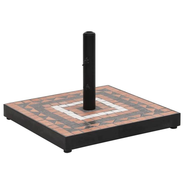 vidaXL Parasolvoet vierkant 12 kg terracottakleurig wit, Tuin en Terras, Parasols, Nieuw, Verzenden