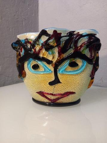 musana ocra OMG murano - Sergio Costantini - Vaas -, Antiek en Kunst, Antiek | Glaswerk en Kristal