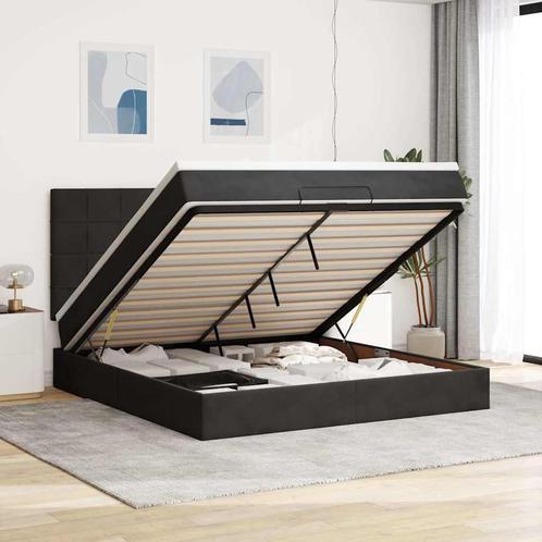 vidaXL Ottoman bed met matrassen 160x200cm fluweel zwart, Huis en Inrichting, Slaapkamer | Bedden, Nieuw, Verzenden