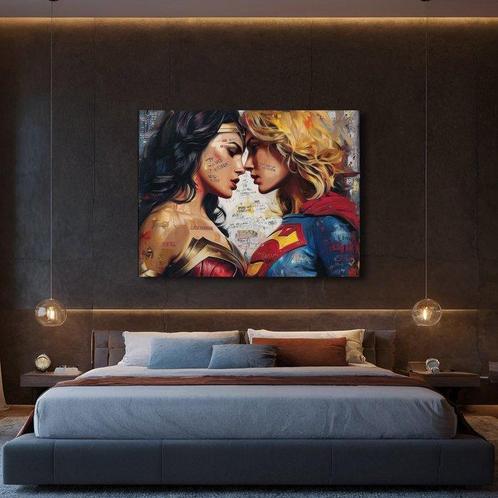 Canvas Fit - Alberto Ricardo - Supergirl y Wonder Woman,, Verzamelen, Film en Tv