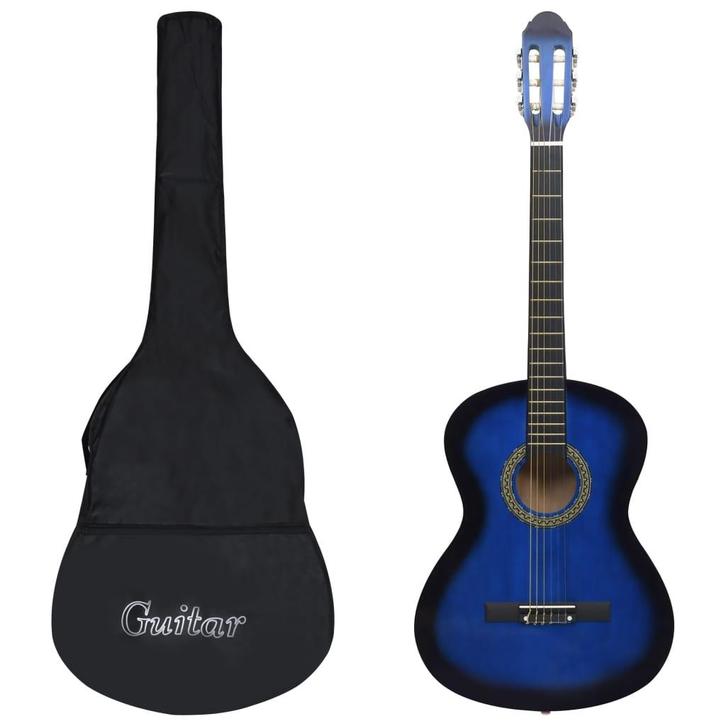 vidaXL Gitaar klassiek beginner met tas 4/4 39 blauw, Muziek en Instrumenten, Snaarinstrumenten | Gitaren | Akoestisch, Nieuw