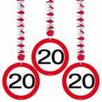 Hangdecoratie 20 Jaar Verkeersbord 75cm 3st, Hobby en Vrije tijd, Verzenden, Nieuw
