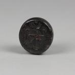 Sasanian Zwarte serpentine Zegel met persoonlijk embleem,, Verzamelen