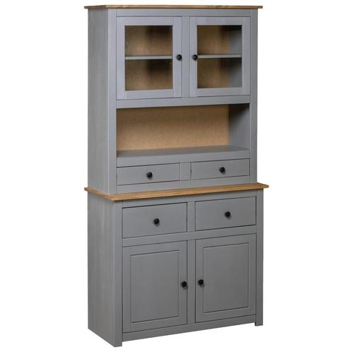 vidaXL Hoge kast Panama Range 93x40,5x180 cm massief, Huis en Inrichting, Kasten | Overige, Nieuw, Verzenden
