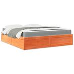 vidaXL Bed met matras massief grenenhout wasbruin 180x200 cm, Huis en Inrichting, Verzenden, Nieuw