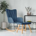 vidaXL Schommelstoel met voetenbank stof blauw, Verzenden, Nieuw
