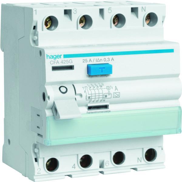 Hager Class A Aardlekschakelaar - CFA425G, Doe-het-zelf en Bouw, Elektriciteit en Kabels, Verzenden