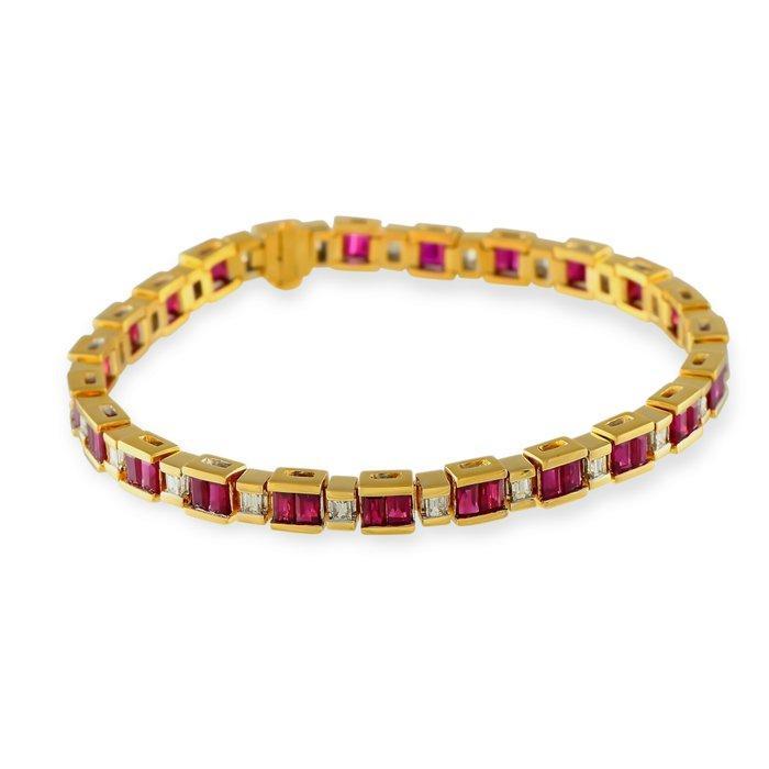 Armband - 18 karaat Geel goud, 18K geelgouden armband met, Handtassen en Accessoires, Armbanden