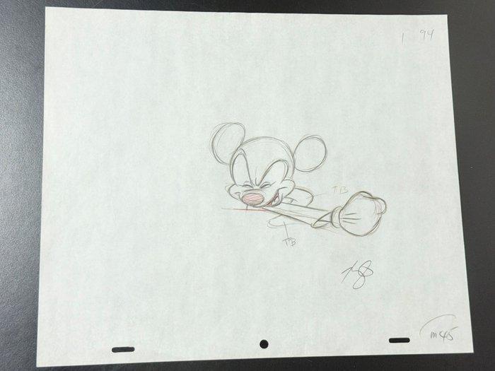 Walt Disney - Oorspronkelijke animatie tekening van Mickey, Verzamelen, Disney