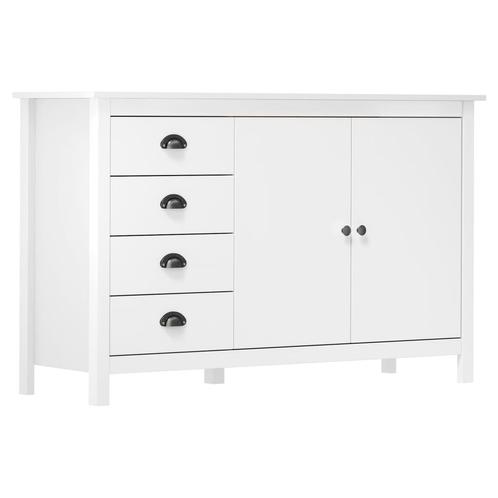 vidaXL Buffet Hill Blanc 130x40x80 cm Bois de pin solide, Maison & Meubles, Armoires | Dressoirs, Neuf, Envoi