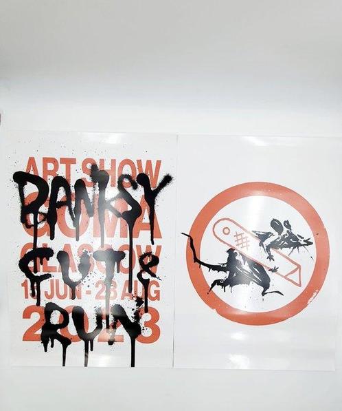 Banksy (1974) - Banksy Cut and Run, Antiek en Kunst, Kunst | Schilderijen | Modern