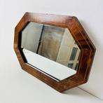Spiegel- Art Deco achthoekige houten wandspiegel - Mahonie